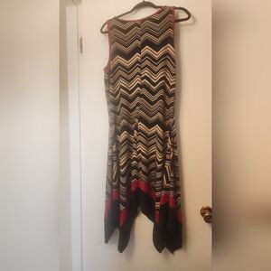 Expresso Black Red Tan Dress